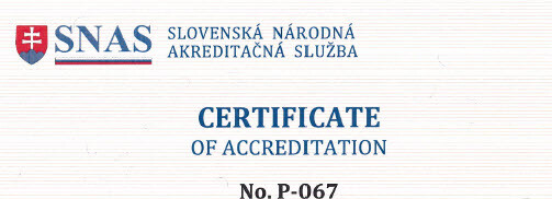 Certificate of Accreditation 17065 OETI Slovakia